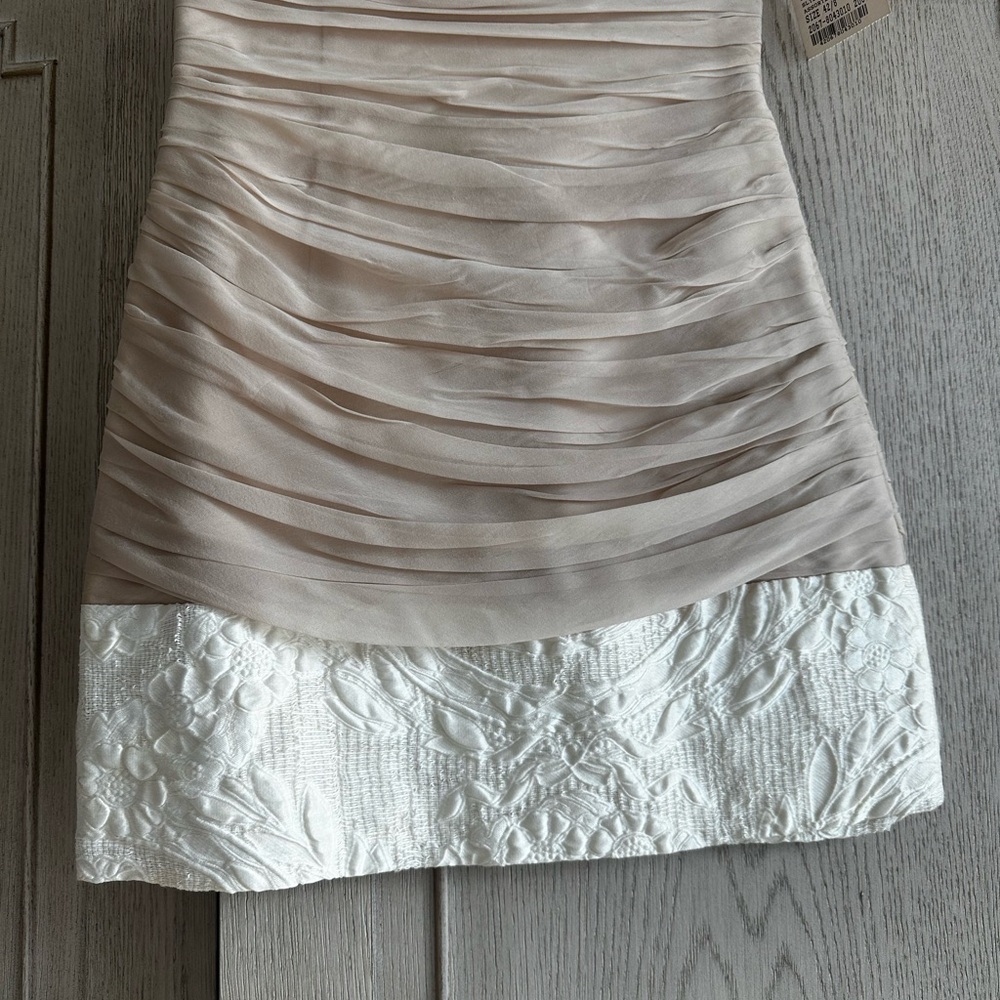 Giambattista Valli Nude and White Mini Skirt